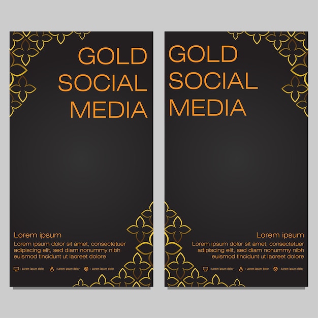 black gold social media stories template