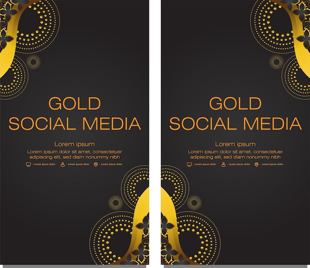 Black gold social media story template