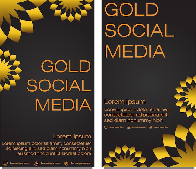 Black gold social media story template