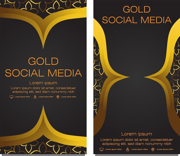 Black gold social media story template