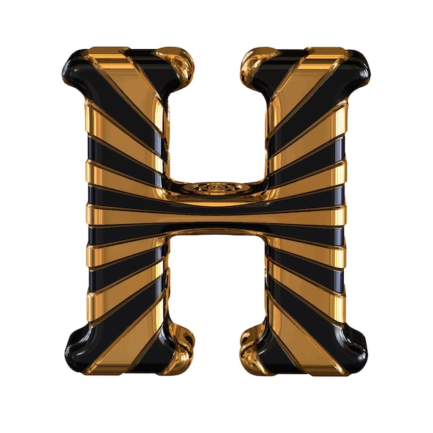 Black and gold symbol with straps letter h