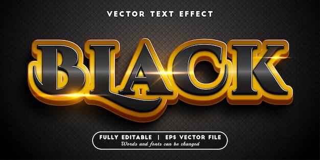 Black gold text effect with editable text style