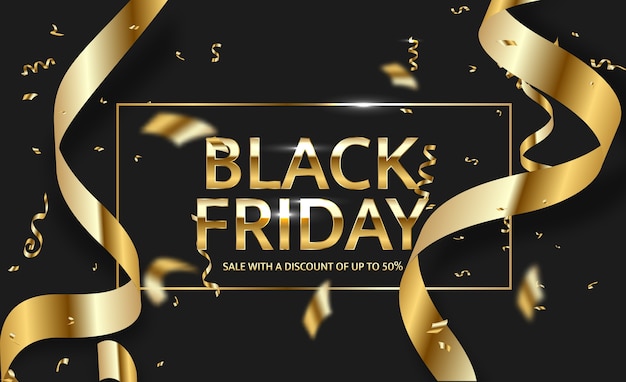 black and golden Black Friday Sale.