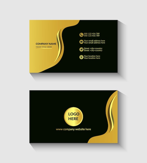 black  and golden business card template