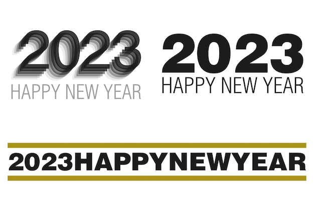 Black and golden happy new year 2023 greeting