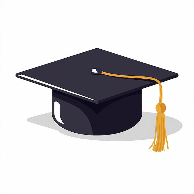 a black graduation cap with a tassel on the top