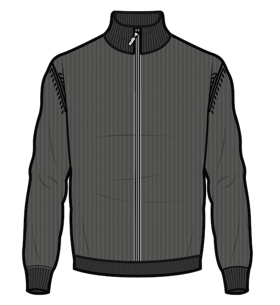 Vector a black and gray jacket with a zipper on the front