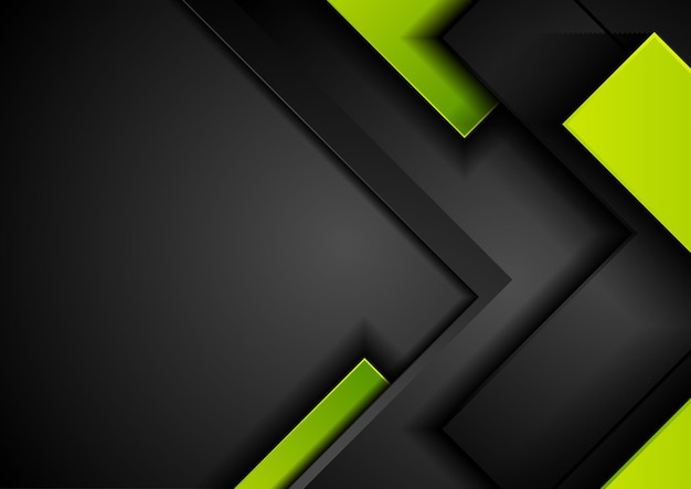 Black green abstract tech geometric background