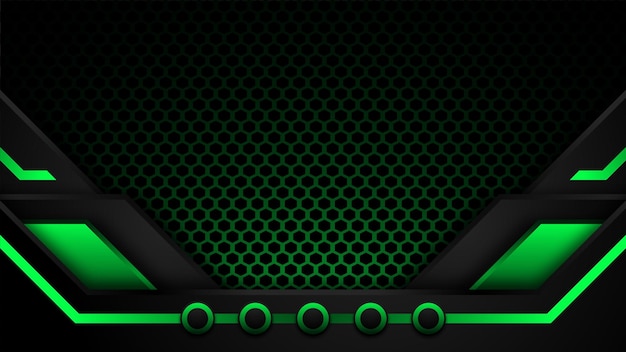 Black and green futuristic background with technology concept