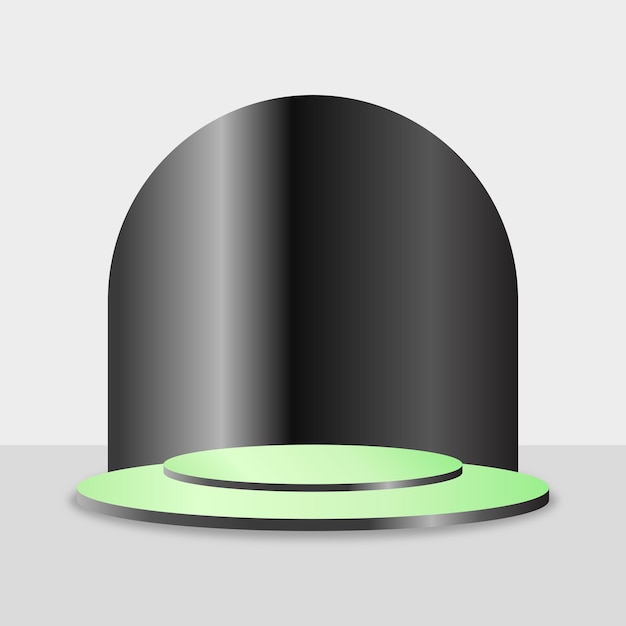 Vector a black and green hat is on a gray background