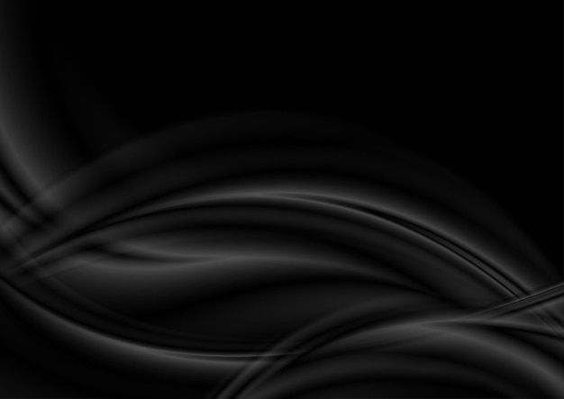 Black and grey abstract smooth wavy background