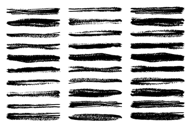 Black grunge brush stroke ink template collection