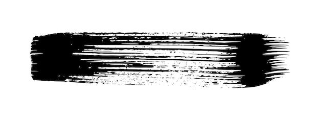 Black grunge brush stroke Painted ink stripe Ink spot isolated on white background Vector illustration