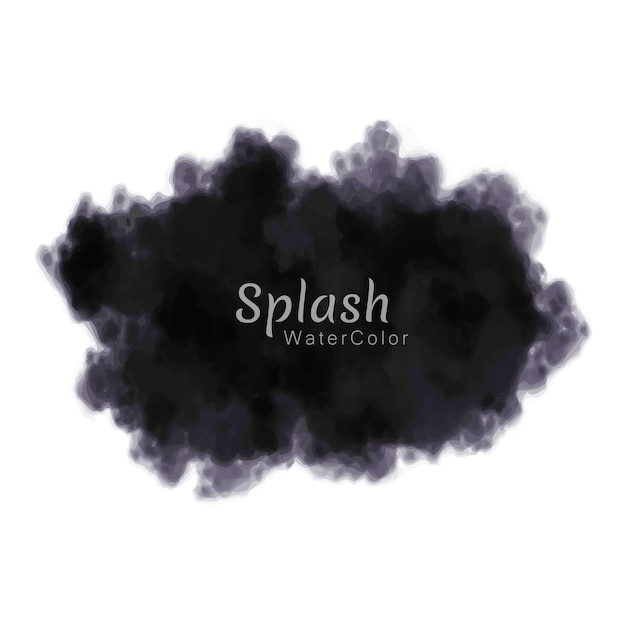 Black Grunge Splash Watercolor Vector Background