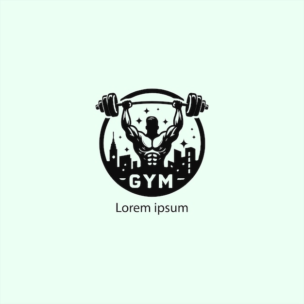 A black gym logowhite background