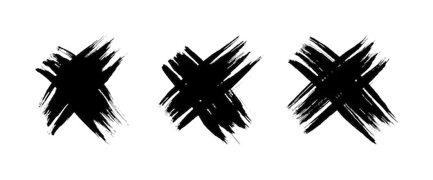 Black Hand drawn cross symbol