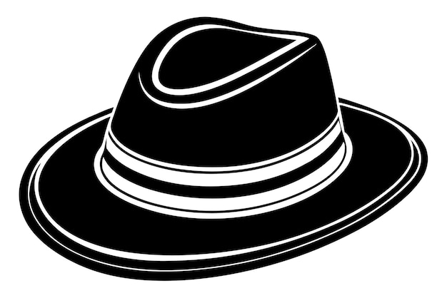 Vector black hat styles vector line art silhouette