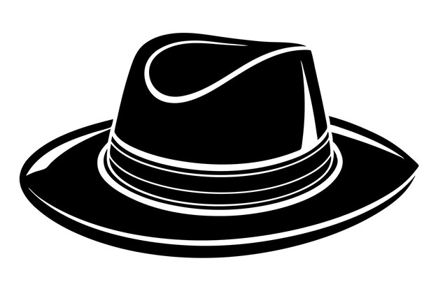 Vector black hat styles vector line art silhouette