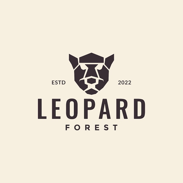 Black head leopard hipster logo design vector graphic symbol icon illustration creative idea