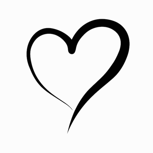 Vector a black heart with a white background that says quot love quot