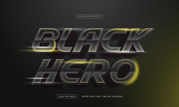 Black Hero Text Effect Editable