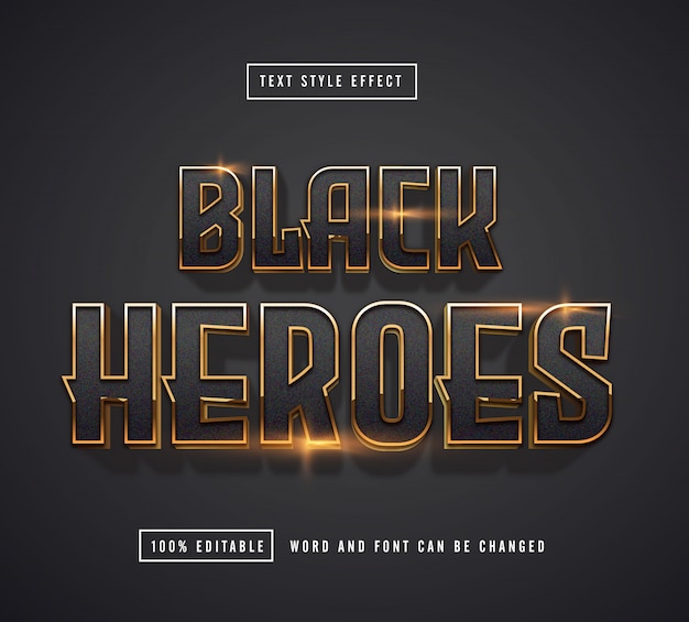 Black Heroes Text effect editable