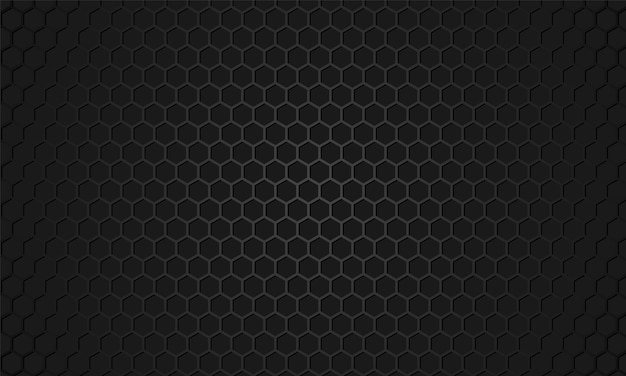 Black hexagon carbon fiber metallic texturd background.