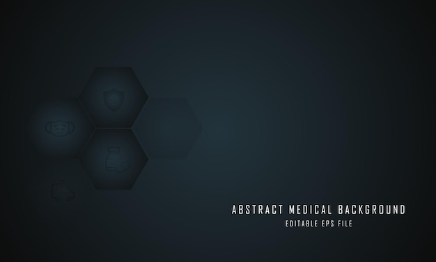 Black hexagon medical background