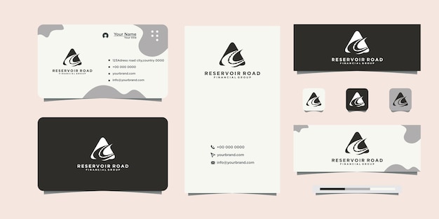 Black highway design logo and business card