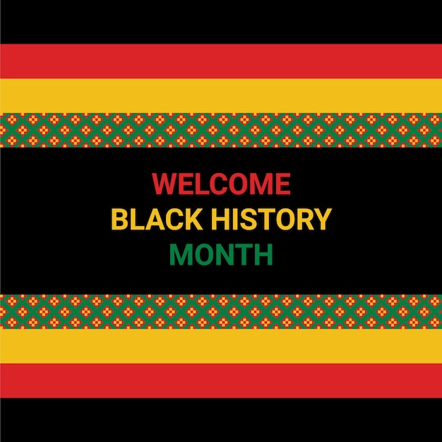 Black history month background vector design is celebrated annually in February