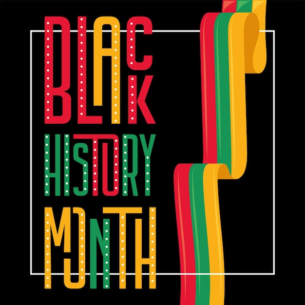 Vector black history month background with waving flag vector