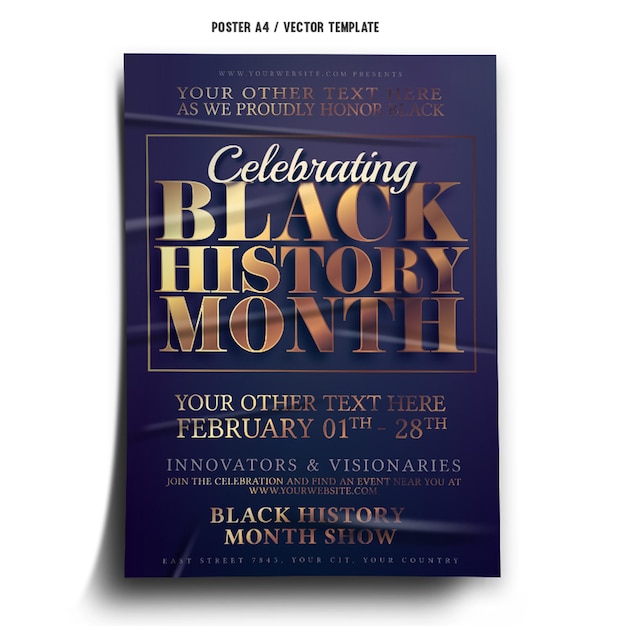 Black History Month Celebrating Poster Template