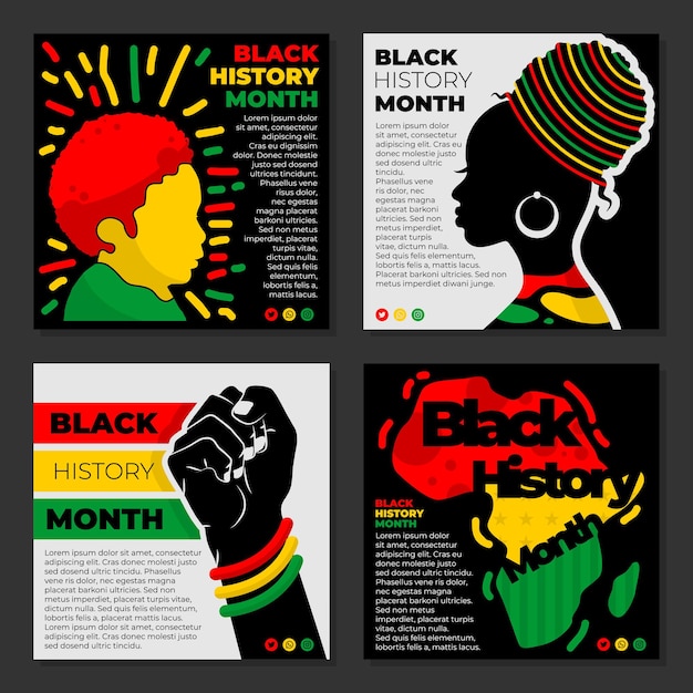 Black History Month Collection Vector - Instagram Post