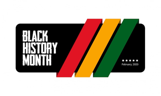 Black History Month green, yellow and red stripes banner. African-American History Month - February.