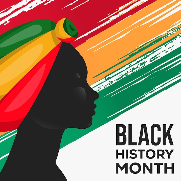 Black history month illustration with african women