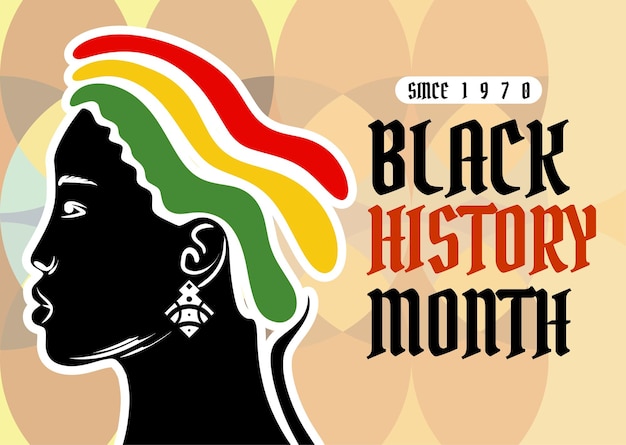 Black history month moment illustration design banner template