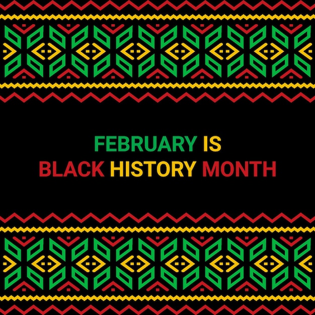 Black history month social media post vector design celebrated annually in February