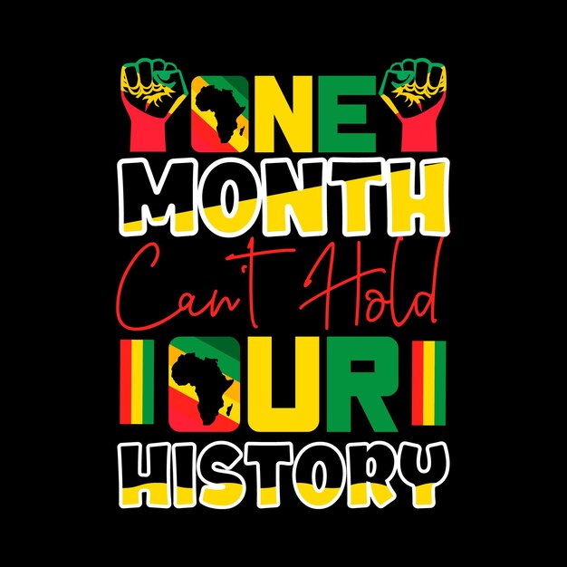 Vector black history month t-shirt design, black history month typography, vector illustration