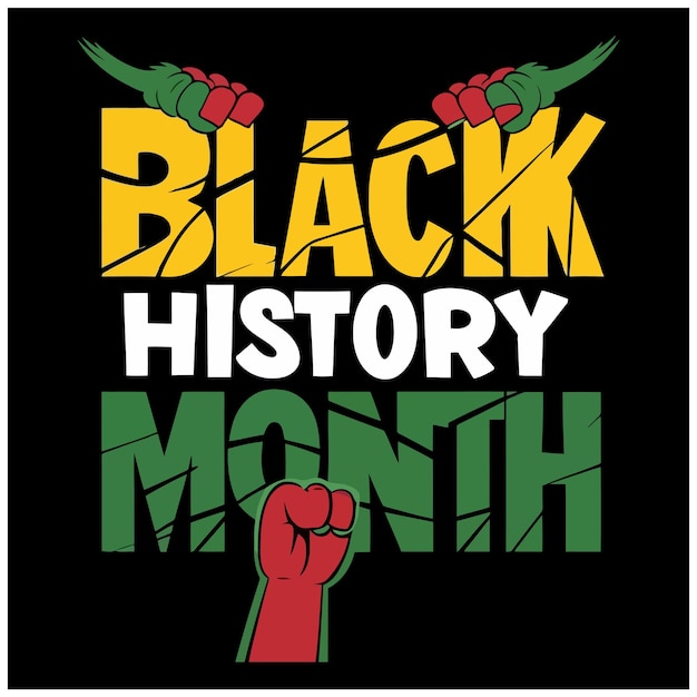 Vector black history month tshirt or poster or social media post design eps6