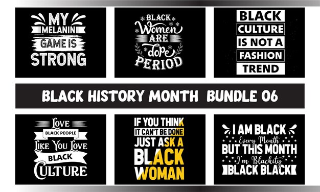 Vector black history month vector typography tshirt bundle design 06