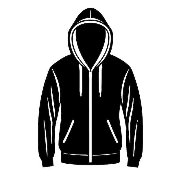 Vector a black hooded jacket with a hood that says hood on it