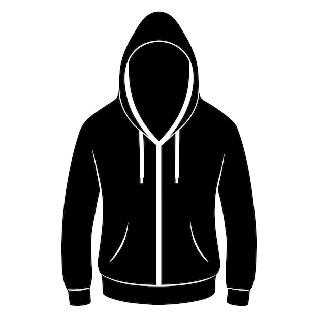 Vector a black hoodie with a hood that says hoodie on it