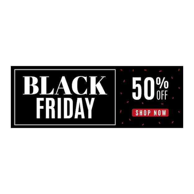 Black horizontal banner for sales on Black Friday.