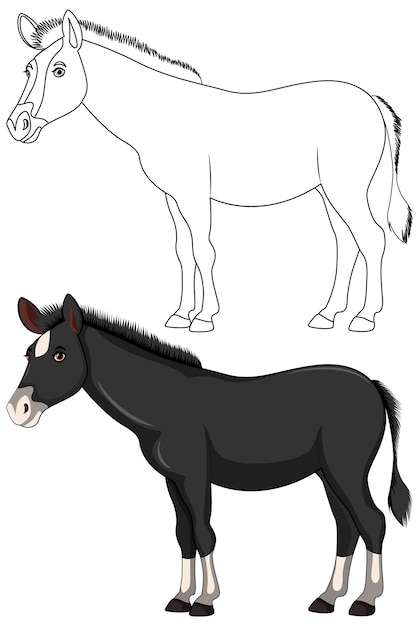 Black Horse Cartoon