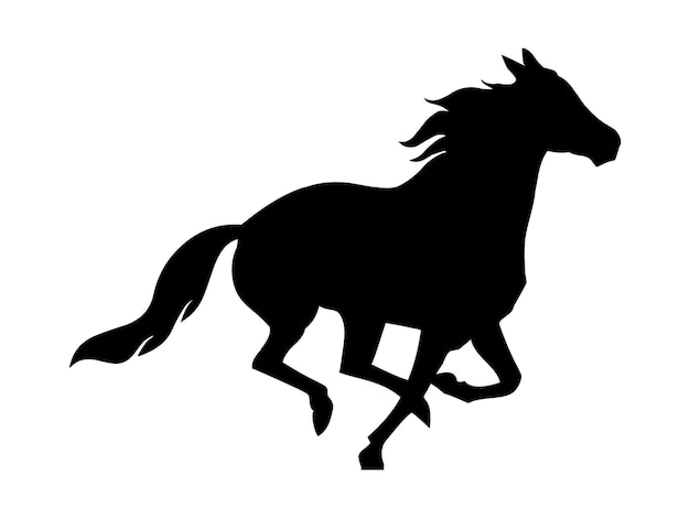 Vector black horse silhouette vector illustration