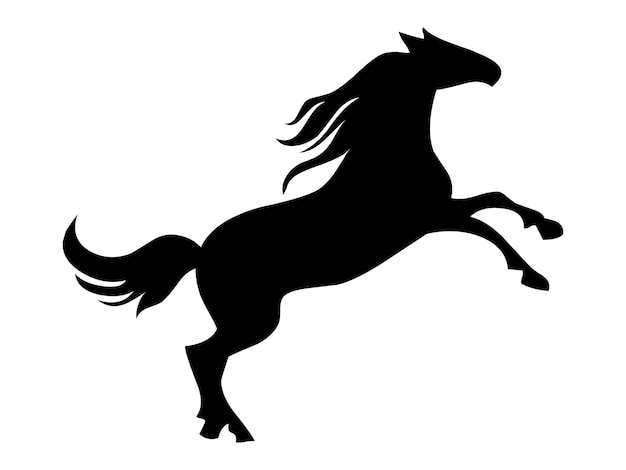 Vector black horse silhouette vector illustration