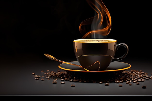 A Black Hot cup Of Coffee