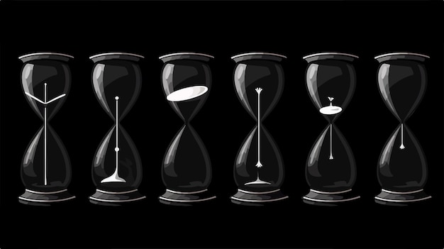 Vector black hourglass vector image icons cartoon vector illustration