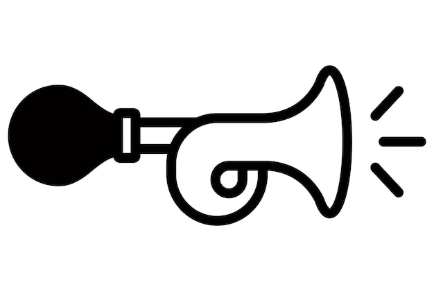 Black icon of a horn to signal a car musical instrument