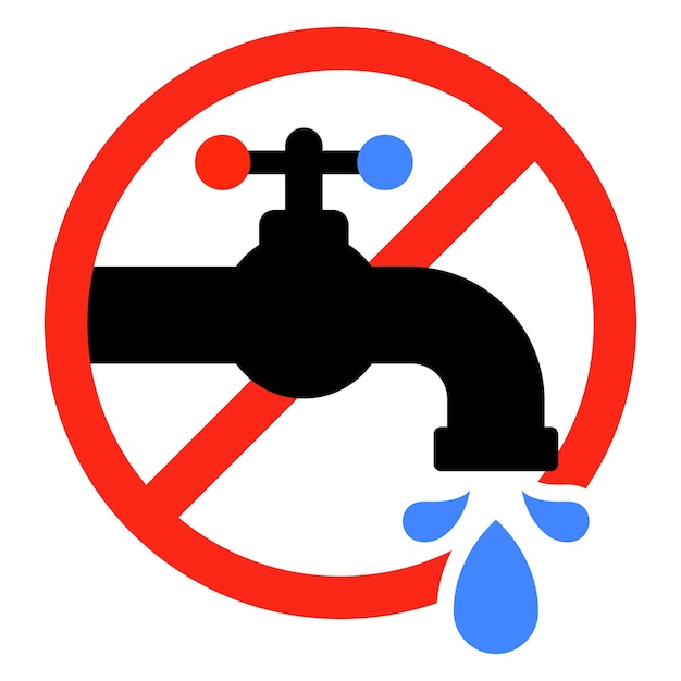 Black icon is forbidden to turn on the water contaminated tap water